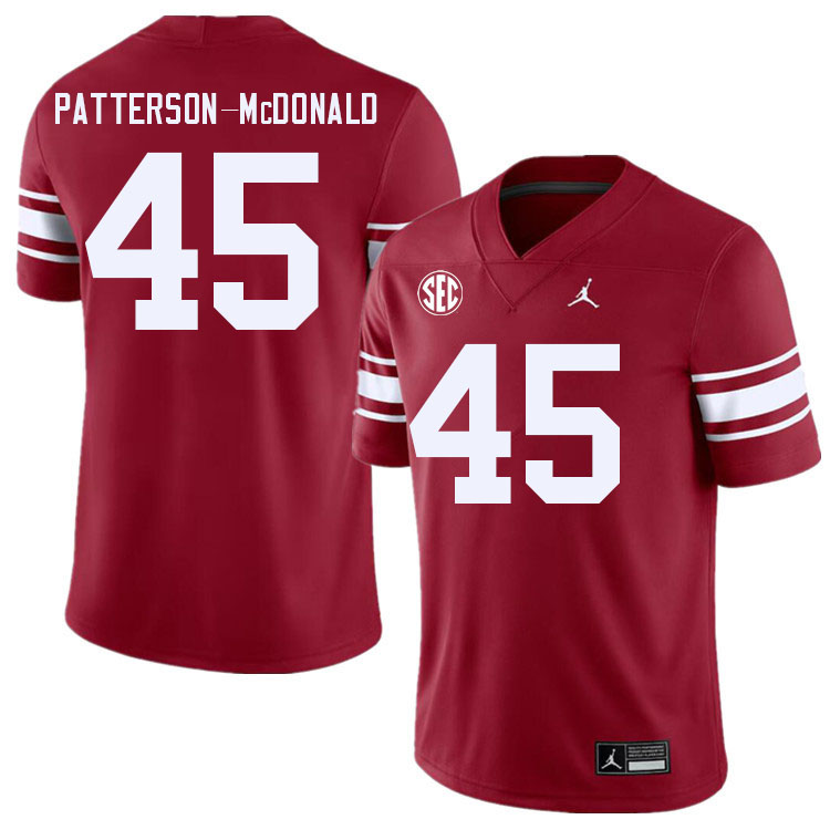 #45 Mykel Patterson-McDonald Oklahoma Sooners 2024 SEC Conference College Football Jerseys-Throwback